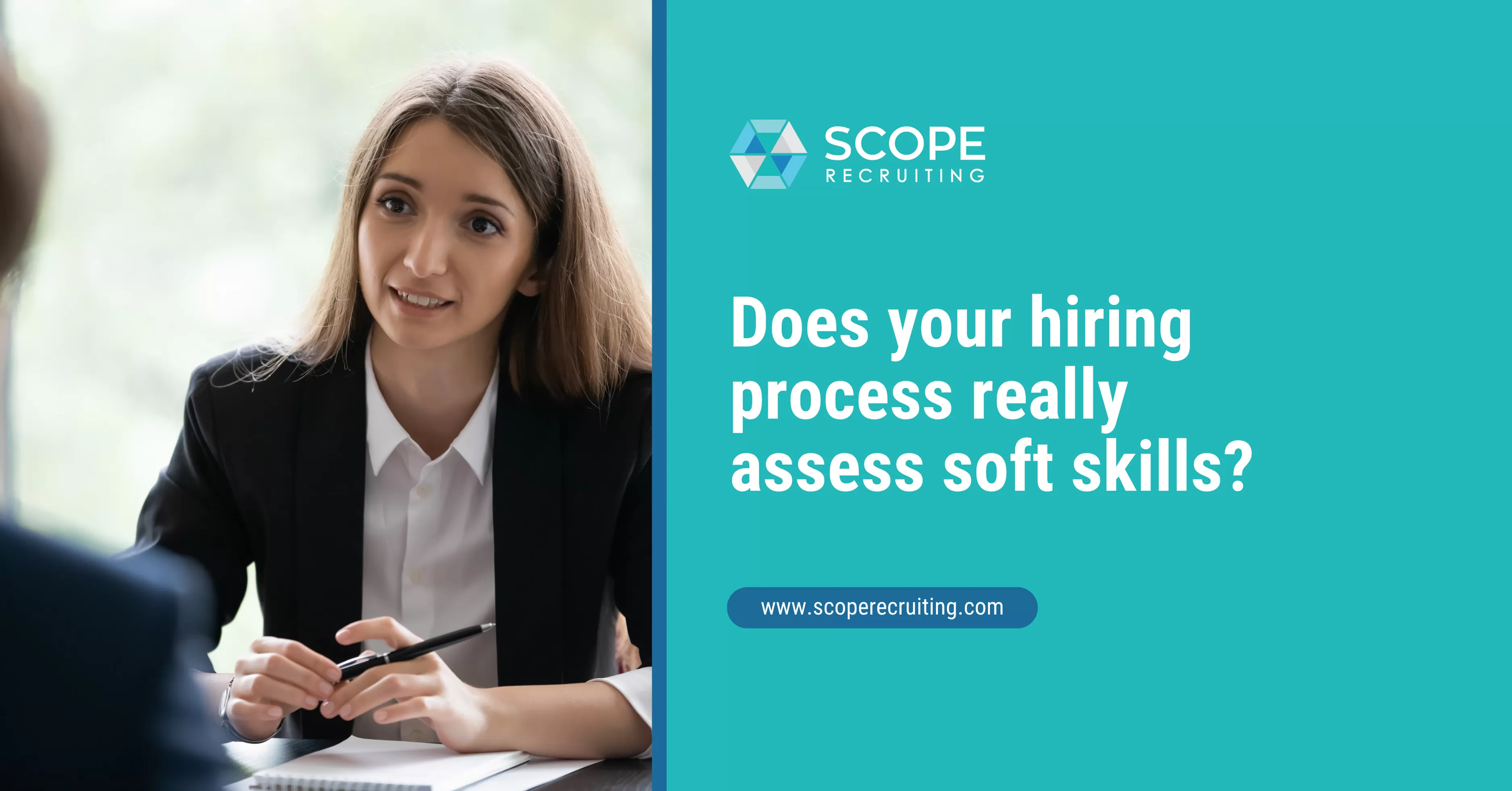 Interviewer speaking with a candidate during a job interview, representing soft skills assessment in hiring.