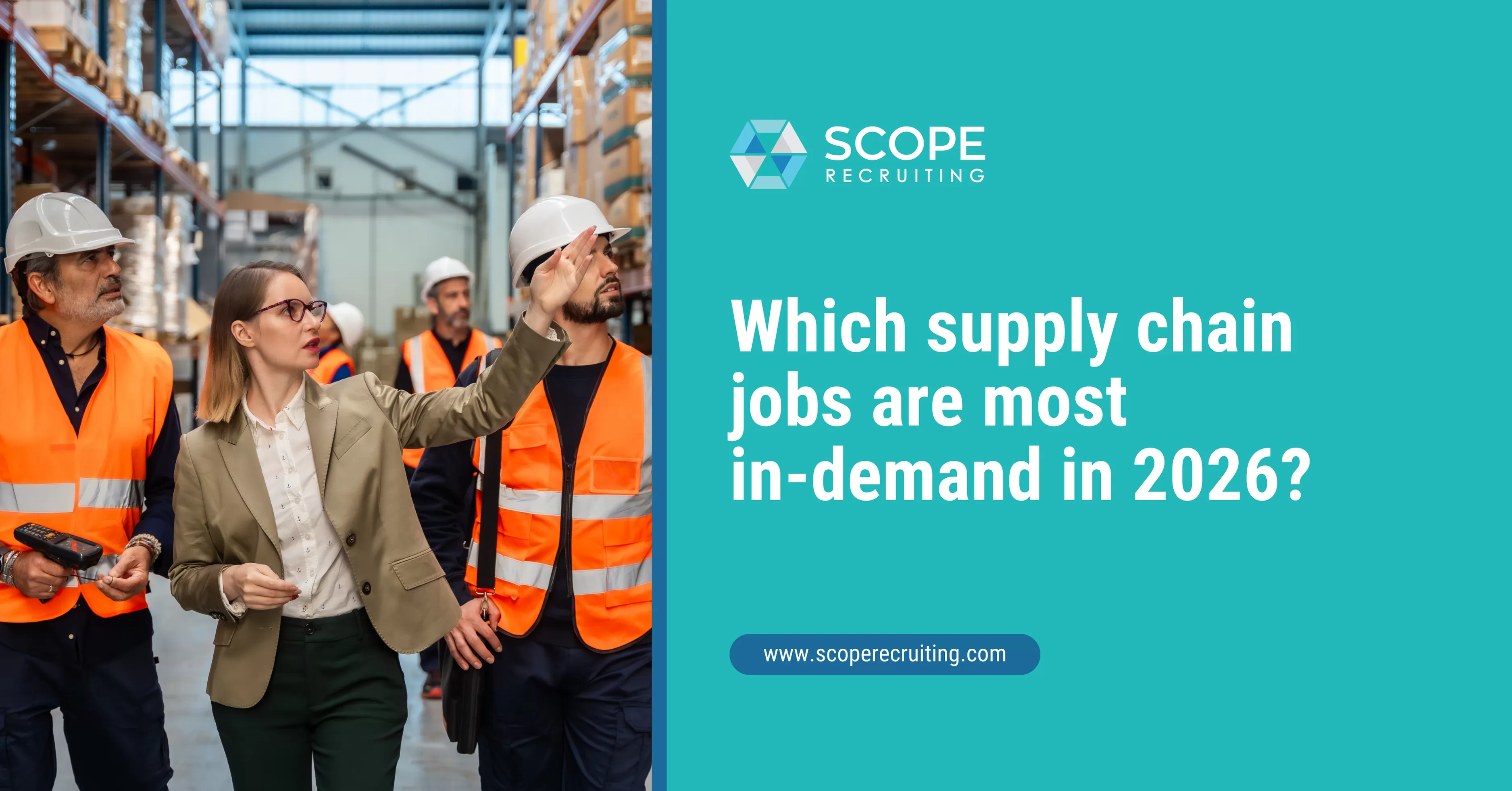 Warehouse team reviewing operations during a facility walkthrough.